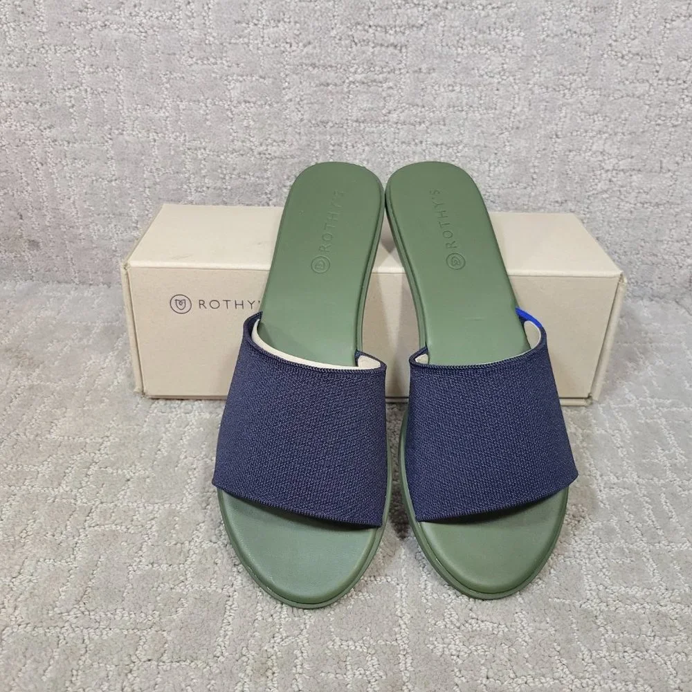 Rothy’s The Slide Maritime Navy Women’s Size 6.5,7.5,8,8.5,9,9.5,10,10.5,11 - Picture 2 of 9